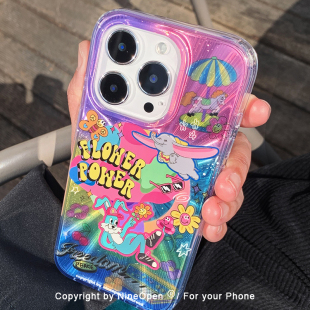 防摔保护套支架全包 15pro卡通新品 九点半磁吸双层霓虹梦核小飞象适用于苹果17promax 16PM手机壳iPhone17Pro