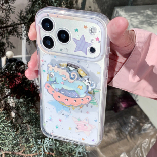九点半简约ins风梦幻星星双层适用苹果17ProMax手机壳iphone16ProMax 17透明磁吸手机保护套全包 15Pro