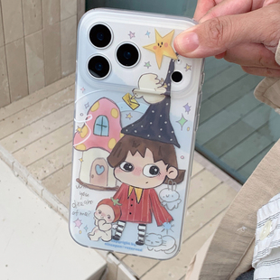 九点半双层磁吸磨砂诺诺魔法学院卡通可爱星星适用苹果17ProMax手机壳iphone16Pro 17全包支架保护防摔壳