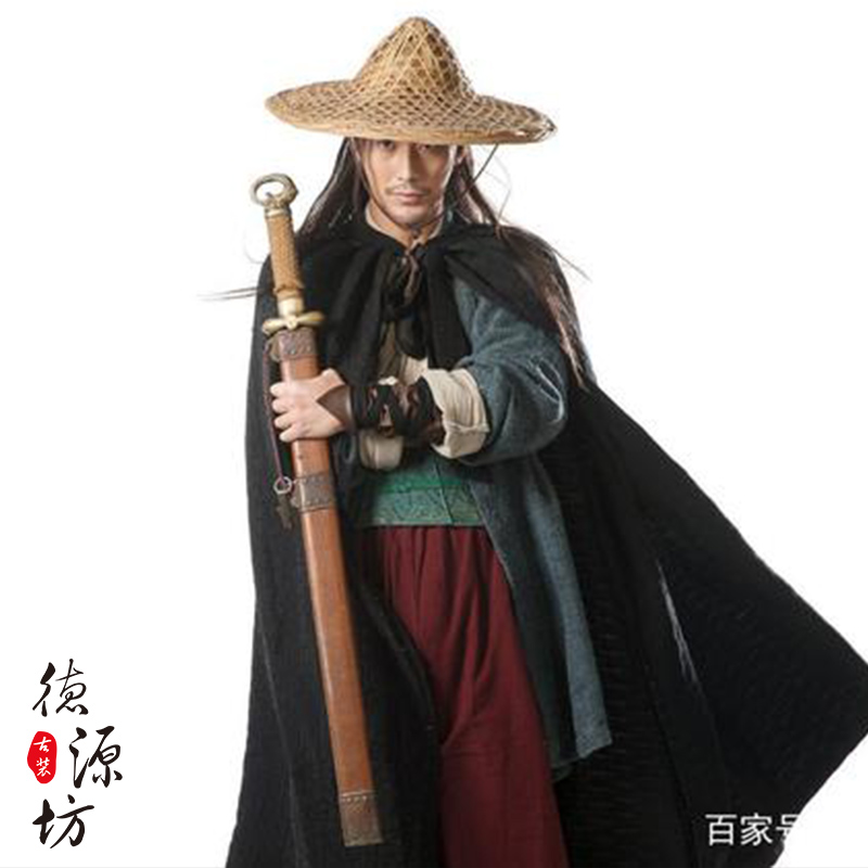 影楼经典影视古装汉服武侠侠客群演棉麻披风大侠英雄剑客演出服装