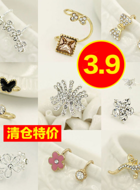 韩国韩版耳骨夹无耳洞耳夹无洞耳骨环耳骨夹耳饰淑女单只花朵壁虎
