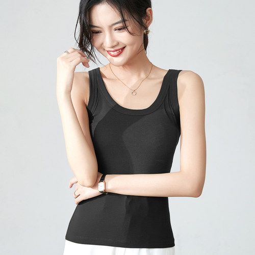 柔软舒服无袖弹力背心螺纹棉
