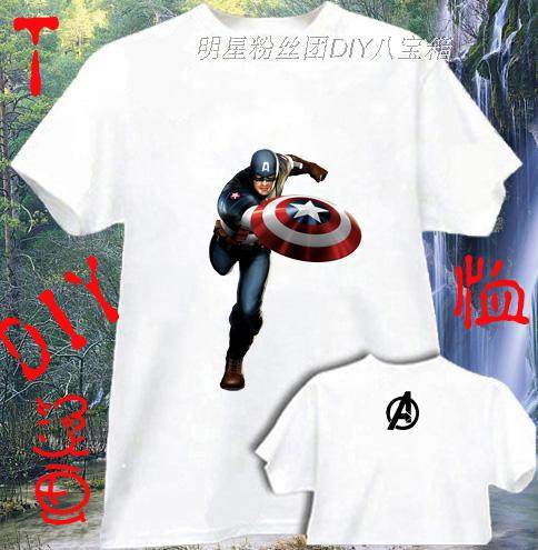 新款鹰眼复仇者联盟美国队长短袖男女装黑白色T恤DIY印制情侣装,个性定制/设计服务/DIY,T恤印制,淘宝优惠券,粉丝福利购,淘宝优惠卷