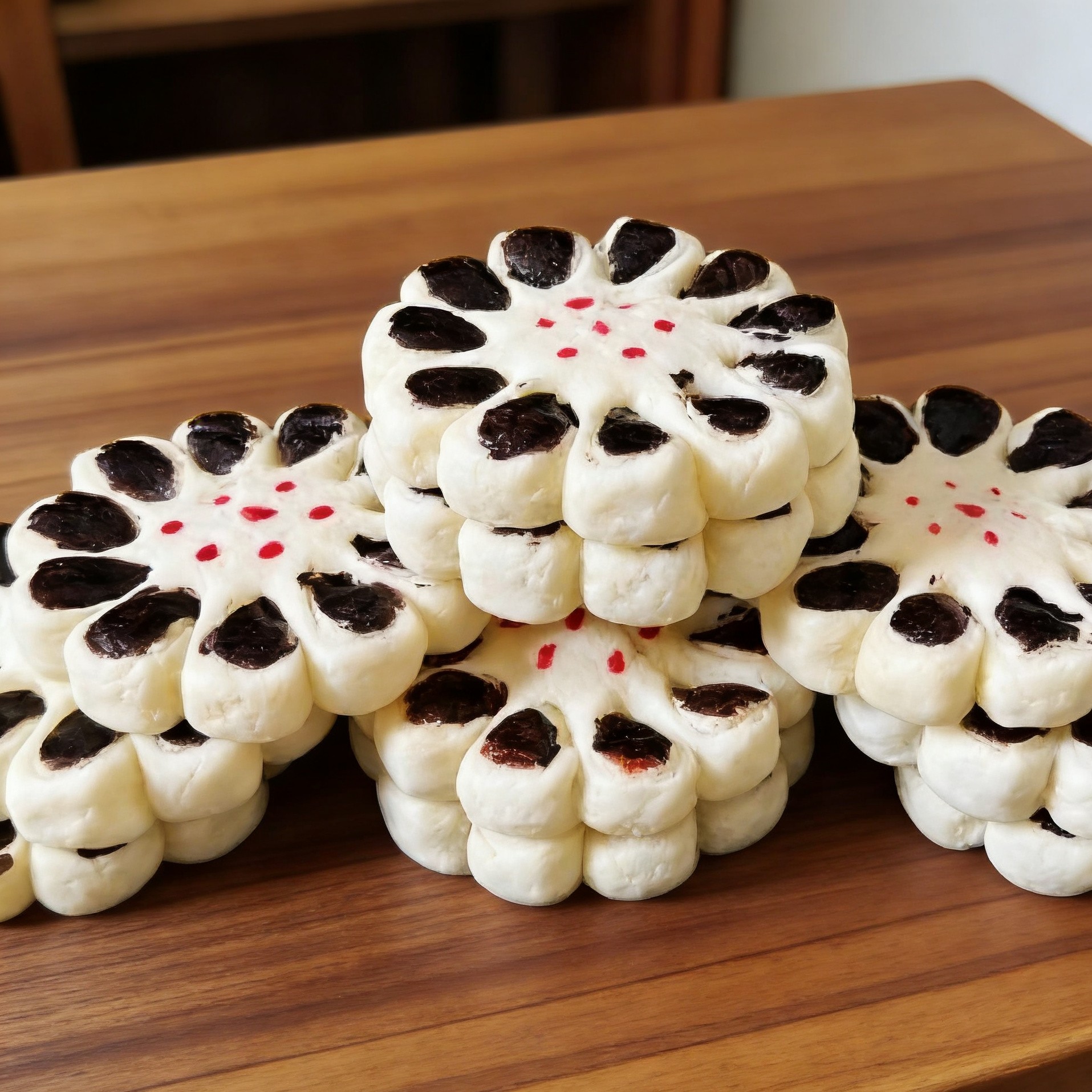 仿真枣花酥模型传统枣泥饼老式糕点心中式小吃怀旧摆件拍摄假道具