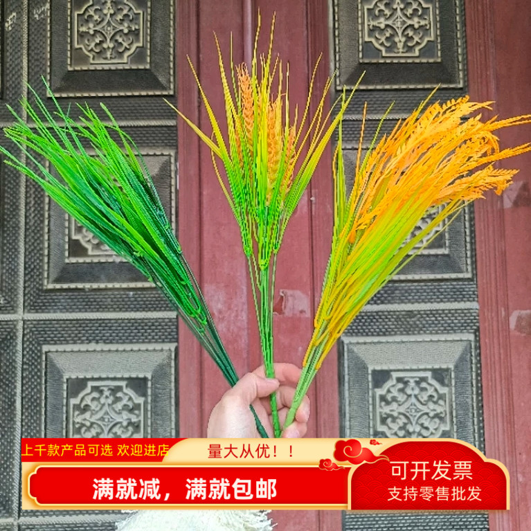 仿真水稻插秧绿植布景装饰品青草