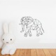 卡通几何线条大象动物图案墙面装 饰墙贴幼儿园儿童房卧室贴纸特惠