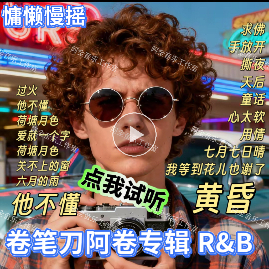 卷笔刀阿卷黄昏R&B慢摇翻唱歌曲CD汽车载USB盘热门经典正品音质
