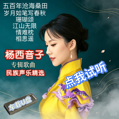 杨西音子汽车载U盘专辑精选歌曲民族女高音美声声乐国风古典民歌