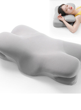 飞机枕蝴蝶型睡眠记忆棉枕慢回弹家庭零压力蝶形枕学生护颈椎枕头