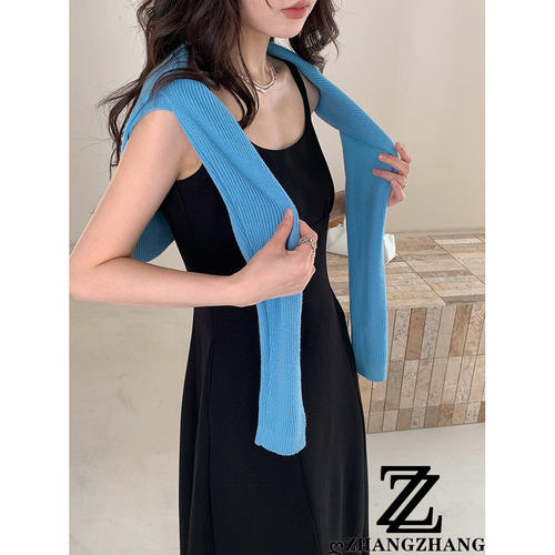 春夏高腰线A字辣妹修身显瘦吊带连衣裙女包臀垂感好性感裙中长裙L