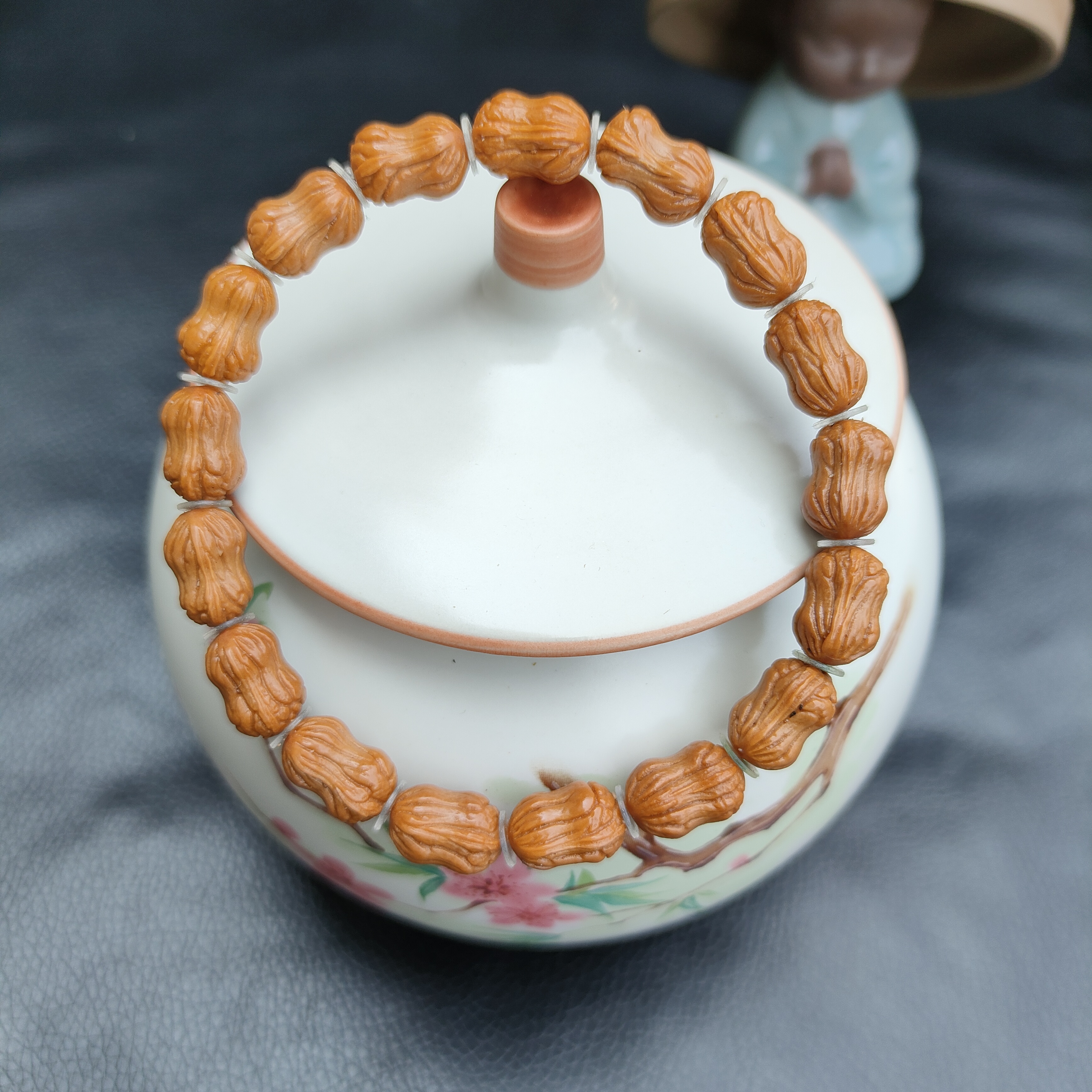 毕业级异型高颜值花生葫芦小白菜龙纹桃核佛珠单圈手持