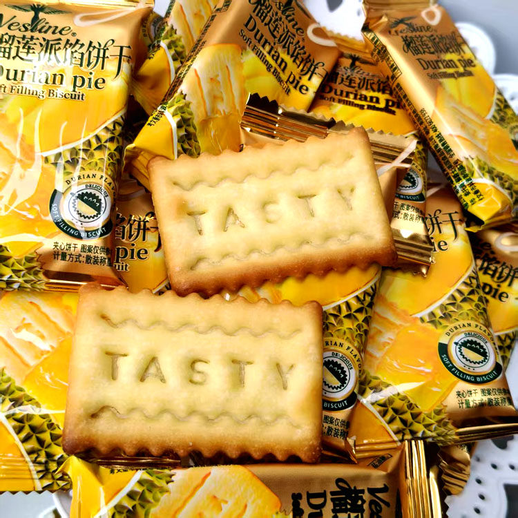 Vesline榴莲馅脆饼夹心饼干散装称重订结婚喜饼办公休闲零食解馋