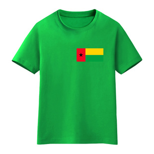 纯棉小学生可以定做男女儿童装短袖T恤几内亚比绍国旗表演活动服