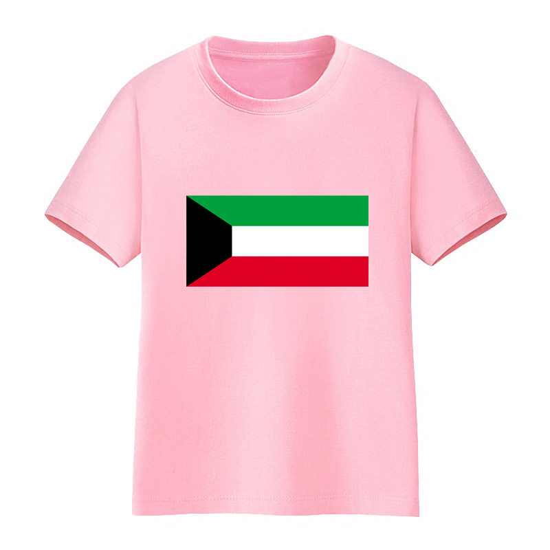 科威特国旗t恤男童短袖女儿童大中小学生班服运动会比赛球衣少年