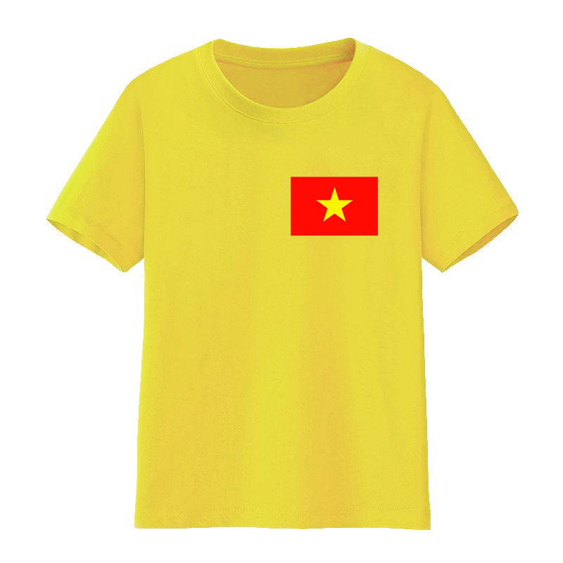 小学生服可以定做男女儿童短袖t恤越南国旗衣服表演活动半袖纯棉