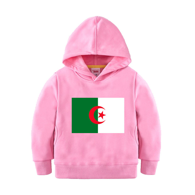阿尔及利亚国旗卫衣服男童女孩中小学生校运动会亲子装连帽幼儿园