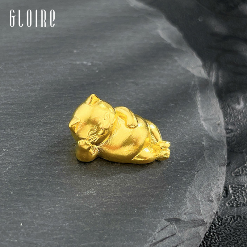 Gloire/古名古法招财猫足金摆件实心黄金5g生日周岁宝宝礼物