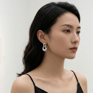 Gloire/古名S925银复古冷淡风法式小众欧美设计师款女耳饰