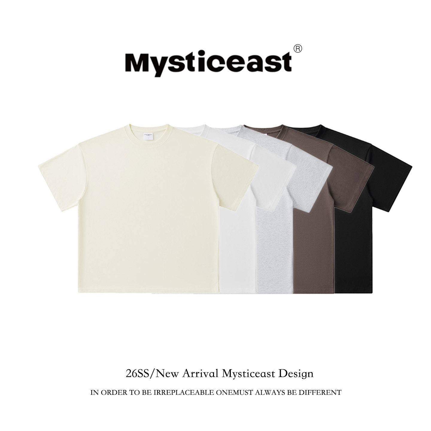 Mysticeast「亏本冲100+」260G重磅美式纯棉白色t恤短袖男款夏季