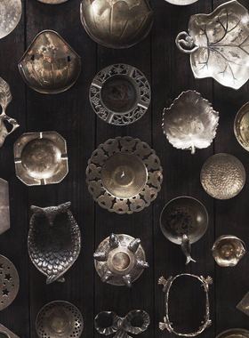 复古西洋黄铜道具铜盘古董