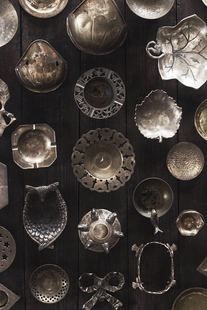 铜盘花式摆件 西洋旧物古董 美食静物摄影道具【二店道具铺】