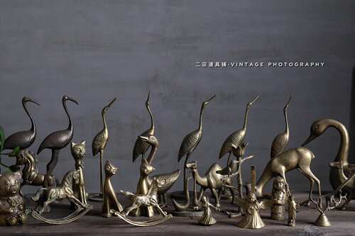 古董静物摄影道具黄铜摆件