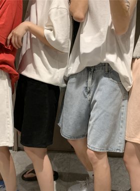 港风夏季宽松ins百搭牛仔短裤