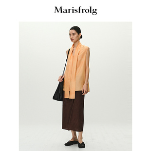 H版 Marisfrolg玛丝菲尔夏款 型捏褶设计感半裙 精简衣橱