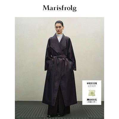 【油蜡风格】Marisfrolg玛丝菲尔大翻领气质宽松廓形风衣式外套
