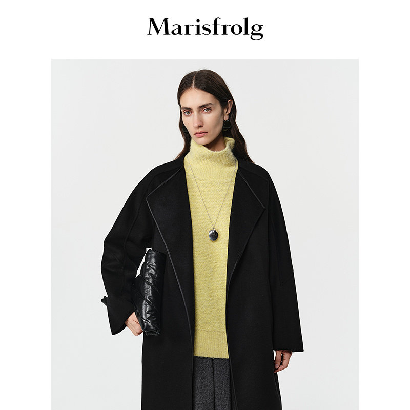【羊毛羊驼毛】Marisfrolg玛丝菲尔冬款双色肌理感针织毛衣