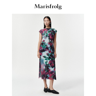 【棉感印花】Marisfrolg玛丝菲尔2026春新款艺术捏褶收腰连衣裙