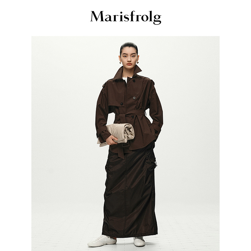 【筑感美学】Marisfrolg玛丝菲尔2025春新款休闲百搭宽松风衣外套