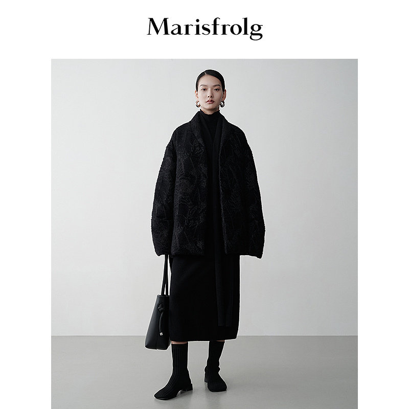 【时装羽绒】Marisfrolg玛丝菲尔冬围裹式收腰羽绒服外套