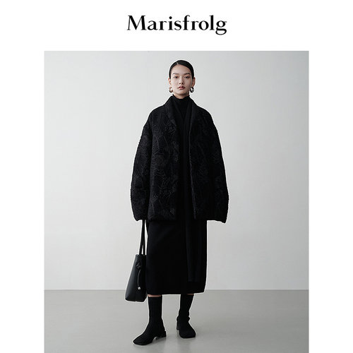 【时装羽绒】Marisfrolg玛丝菲尔冬围裹式收腰羽绒服外套