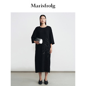 Marisfrolg玛丝菲尔2026春新款 流苏绣花 落肩绣花廓形连衣裙
