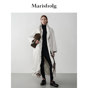 【时装羽绒】Marisfrolg玛丝菲尔冬小高领长款羽绒服外套