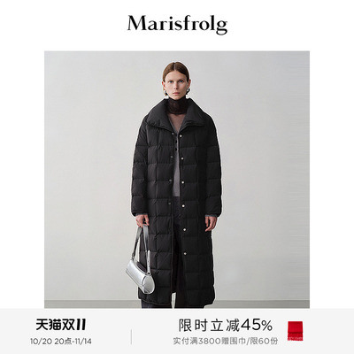 【轻羽系列】Marisfrolg玛丝菲尔冬白鹅绒翻领长款羽绒服