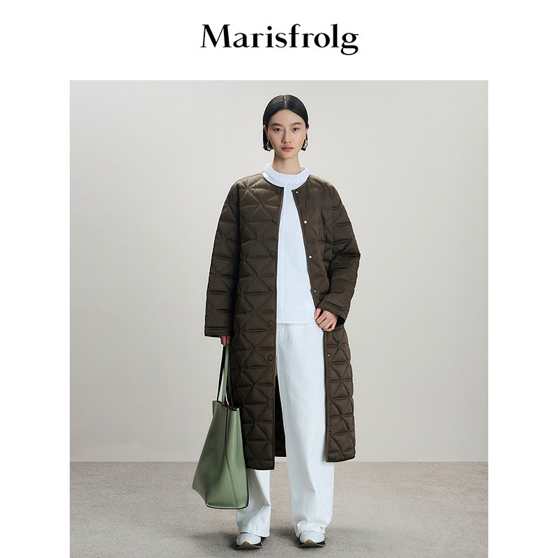 【90白鹅绒】Marisfrolg玛丝菲尔2025冬新款收腰显瘦长款羽绒服
