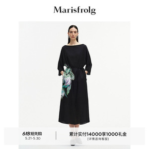 【艺术家灵感】Marisfrolg玛丝菲尔重工刺绣印花细腰带收腰洋装