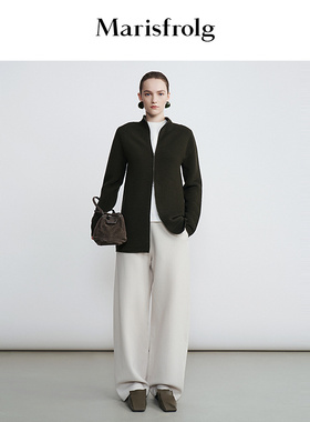 【强捻羊毛】Marisfrolg玛丝菲尔2026春新款微茧型肌理感针织上衣