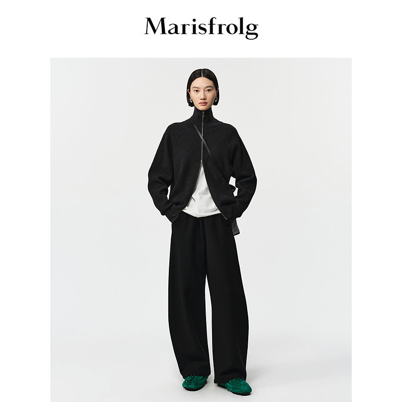 【美利奴羊毛】Marisfrolg玛丝菲尔2025冬新款经典羊毛休闲马蹄裤