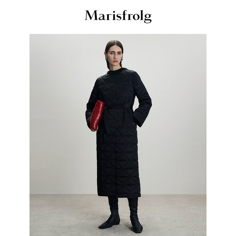 【90白鹅绒】Marisfrolg玛丝菲尔2025冬新款收腰显瘦长款羽绒服