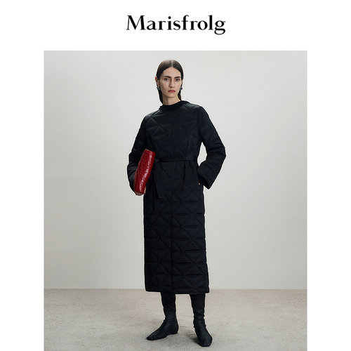 【90白鹅绒】Marisfrolg玛丝菲尔2025冬新款收腰显瘦长款羽绒服