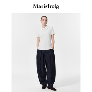 【风格多搭】Marisfrolg玛丝菲尔2026春新款压线百搭小立领POLO衫