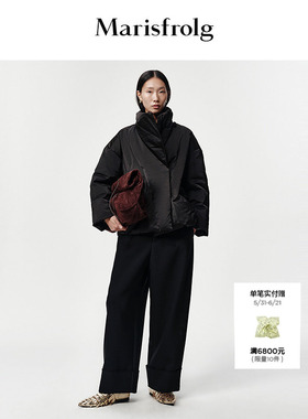 【90白鹅绒】Marisfrolg玛丝菲尔2025冬新款黑色新中式外套羽绒服