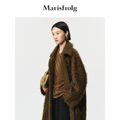 Marisfrolg玛丝菲尔2025冬新款 交叠领围裹式 收腰弹力打底上衣T恤