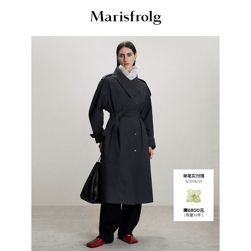 【筑感美学】Marisfrolg玛丝菲尔2025秋新款廓形简约风衣式外套