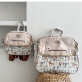 幼儿园学生书包可爱儿童双肩包男女童童碎花格子轻便双肩包