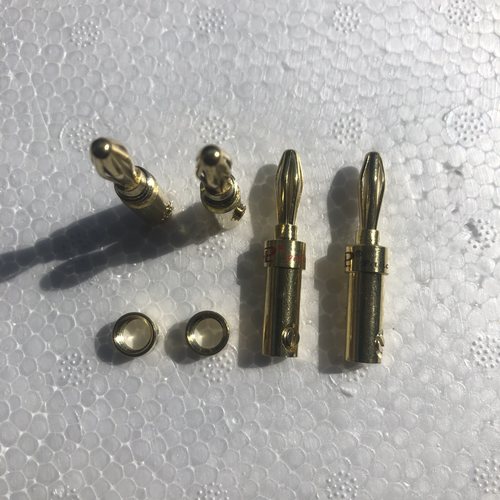 香焦镀金免焊接无氧铜插头