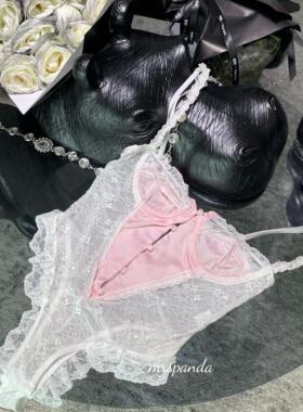 MrsPanda·成熟蜜桃时·连体清纯欲连体衣蕾丝吊带内衣性感粉色